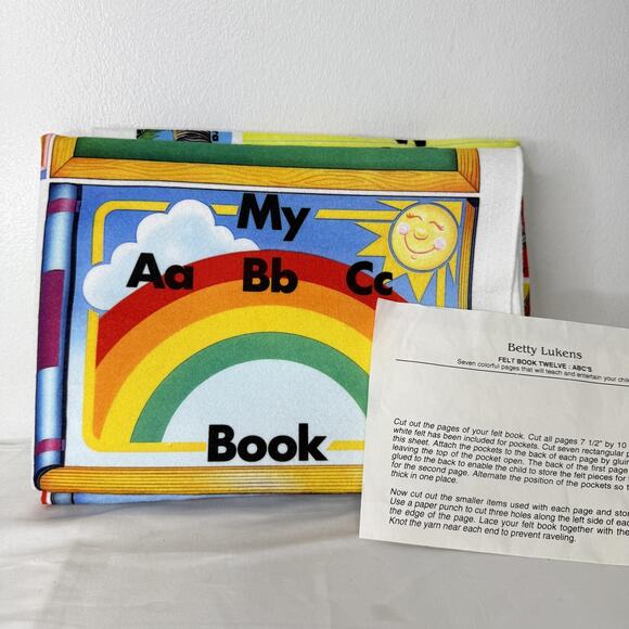 Vintage Betty Lukens Felt ABC Alphabet Kit Educational Activity Book Twelve - Picture 1 of 8